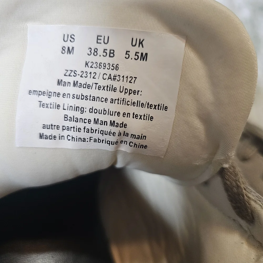 DKNY Taupe and Cream Wedge Sneakers